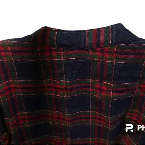 One Femme Plaid Button-Up Tunic W/ Waist Belt Size Med-large Pre-Owned - Picture 11 of 14